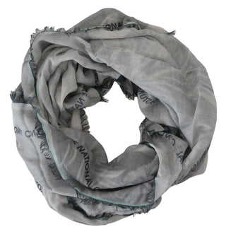 Chic Designer Grey Scarf With Fringes