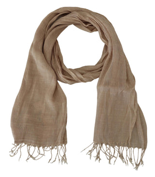 Chic Beige Fringed Scarf For Women