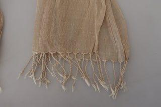 Chic Beige Fringed Scarf For Women