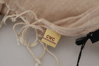 Chic Beige Fringed Scarf For Women