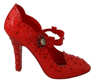 Chic Red Crystal Cinderella Pumps - Luxury for You