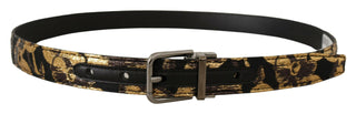 Multicolor Leather Belt With Black Buckle