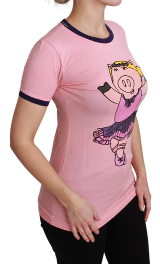 Pink Crewneck Year Of The Pig T-shirt - Luxury for You