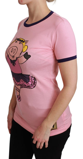 Pink Crewneck Year Of The Pig T-shirt - Luxury for You