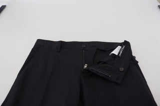 Elegant Black Wool Blend Trousers