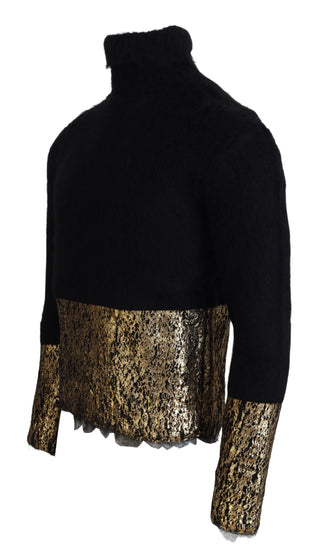 Stunning Black And Gold Crewneck Sweater