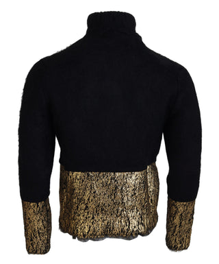 Stunning Black And Gold Crewneck Sweater