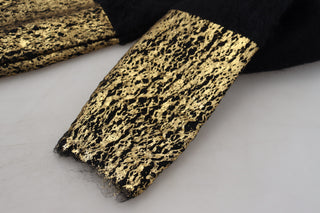 Stunning Black And Gold Crewneck Sweater