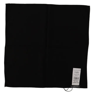 Elegant Black Silk Pocket Square