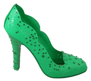 Enchanting Crystal Cinderella Pumps In Lush Green - Luxury for You