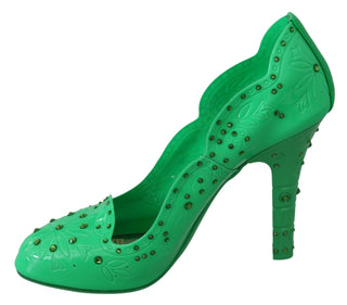 Enchanting Crystal Cinderella Pumps In Lush Green - Luxury for You