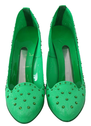 Enchanting Crystal Cinderella Pumps In Lush Green - Luxury for You