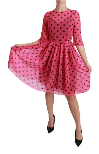 Elegant Polka Dot A-line Knee Length Dress - Luxury for You