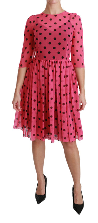 Elegant Polka Dot A-line Knee Length Dress - Luxury for You