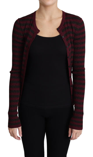 Elegant Striped Viscose Cardigan - Luxury for You