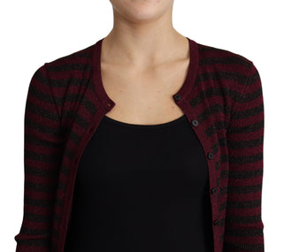 Elegant Striped Viscose Cardigan - Luxury for You