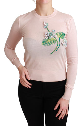 Silk Blend Floral Embroidered Sweater - Luxury for You