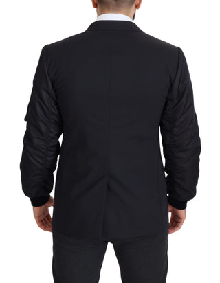 Elegant Black Virgin Wool Jacket