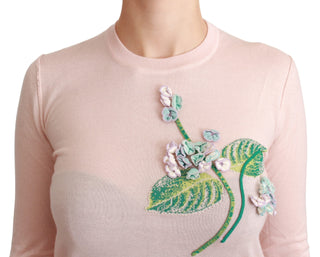 Silk Blend Floral Embroidered Sweater - Luxury for You