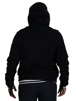 Elegant Black Bomber Jacket With Hood