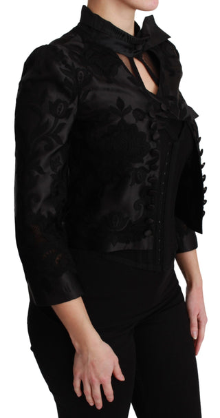 Exquisite Floral Jacquard Corset Blazer - Luxury for You