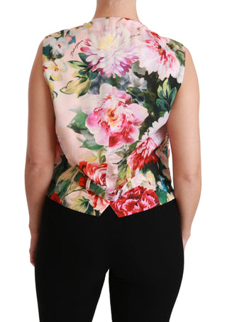 Multicolor Brocade Floral Sleeveless Vest - Luxury for You