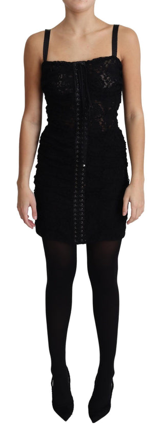 Elegant Black Lace Bustier Mini Dress - Luxury for You