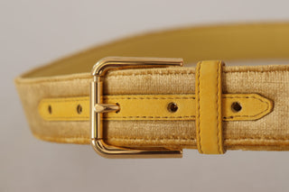 Elegant Velvet Designer Gold-buckled Belt