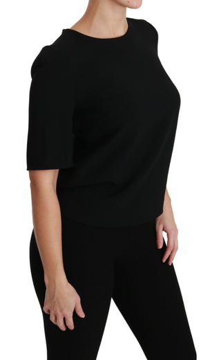 Elegant Black Stretch Blouse Top - Luxury for You