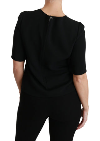 Elegant Black Stretch Blouse Top - Luxury for You