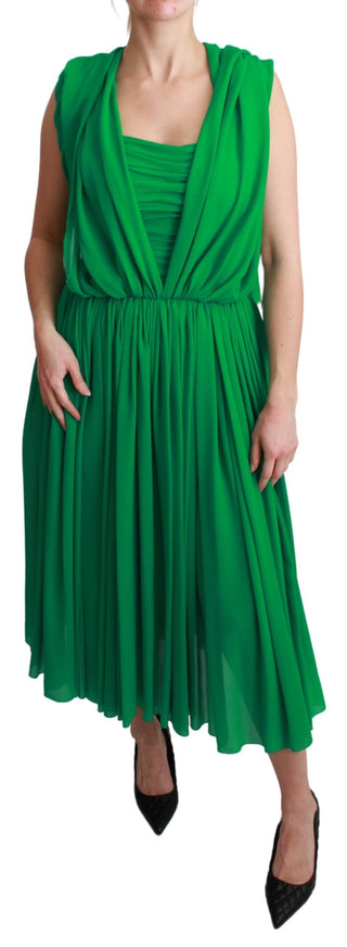 Elegant Sleeveless Pleated Silk Maxi Dress - Luxury for You