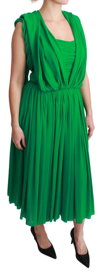 Elegant Sleeveless Pleated Silk Maxi Dress - Luxury for You