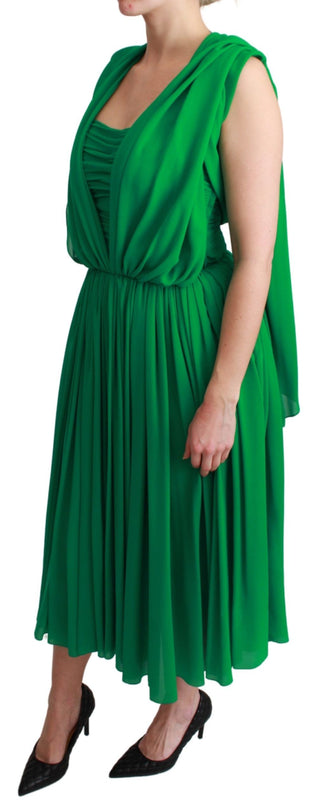 Elegant Sleeveless Pleated Silk Maxi Dress - Luxury for You