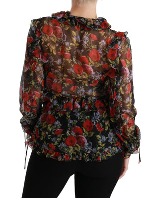 Elegant Floral Silk Long Sleeve Blouse - Luxury for You