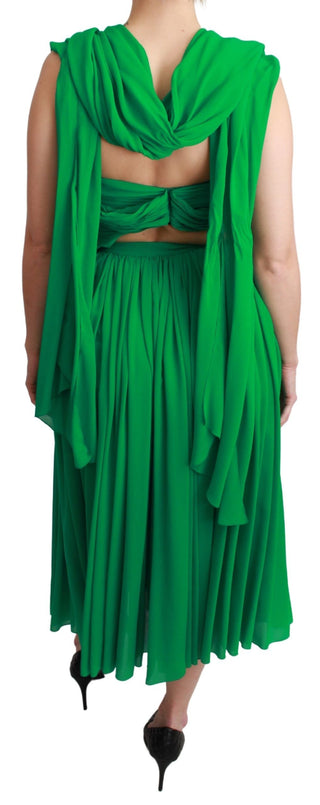 Elegant Sleeveless Pleated Silk Maxi Dress - Luxury for You