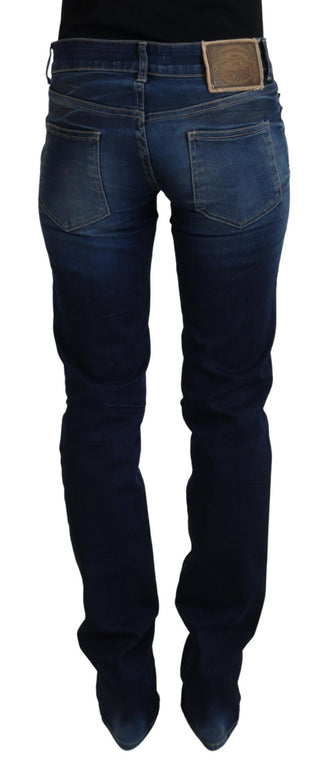 Chic Low Waist Denim Pants In Blue