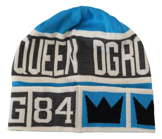 Elegant Multicolor Knit Beanie With Dg Logo