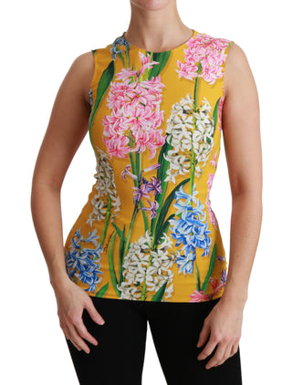 Sunshine Floral Crewneck Sleeveless Blouse - Luxury for You