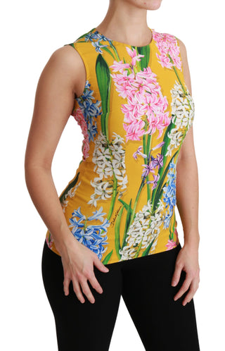 Sunshine Floral Crewneck Sleeveless Blouse - Luxury for You