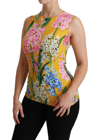 Sunshine Floral Crewneck Sleeveless Blouse - Luxury for You