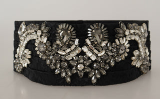 Elegant Rhinestone-embellished Silk Belt