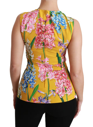 Sunshine Floral Crewneck Sleeveless Blouse - Luxury for You