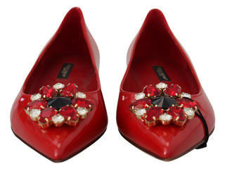 Red Suede Crystal Loafers - Exquisite Elegance