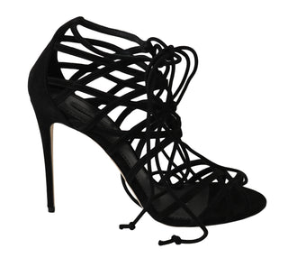 Elegant Black Suede Gladiator Stilettos - Luxury for You