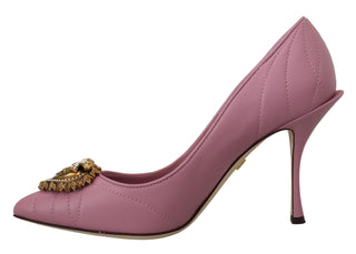 Devotion Leather Heels In Pink