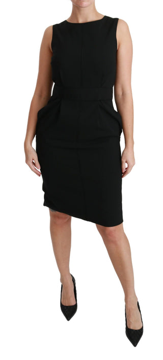 Elegant Knee-length Sheath Dress In Black - Luxury for You