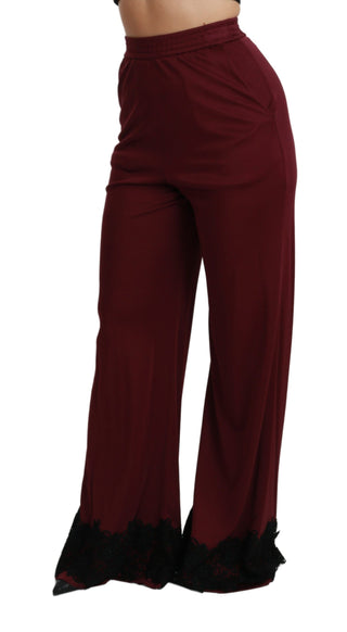 Elegant Maroon High Waist Wide Leg Trousers - Luxury for You