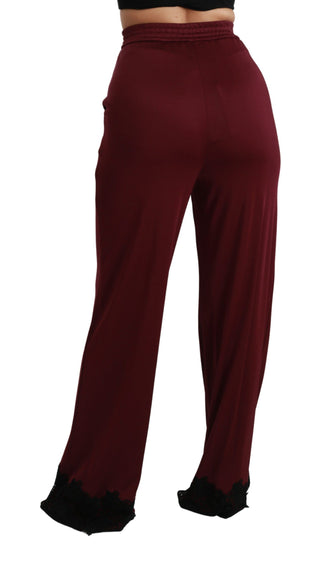 Elegant Maroon High Waist Wide Leg Trousers - Luxury for You