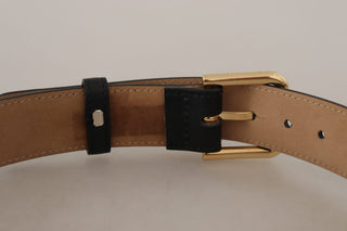 Elegant Leather Belt With Logo Buckle