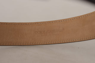 Elegant Leather Belt With Logo Buckle